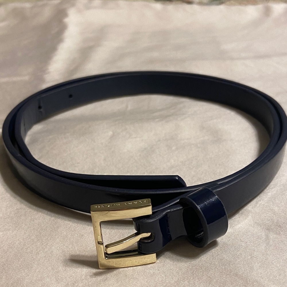 Tommy Hilfiger Navy Belt with Gold Buckle
